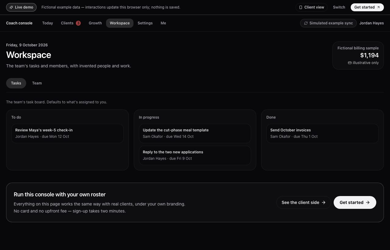 Team and tasks in the RX Suite demo